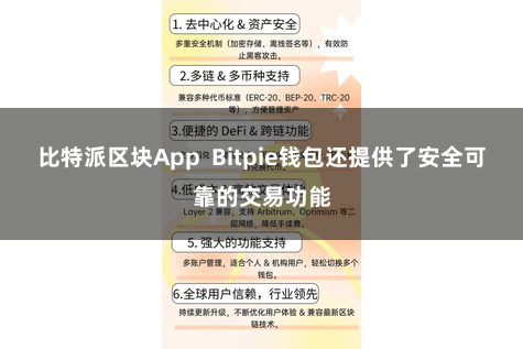 比特派区块App  Bitpie钱包还提供了安全可靠的交易功能