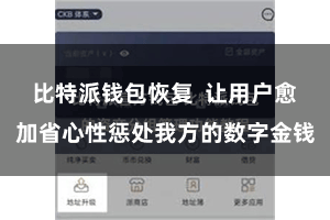 比特派钱包恢复  让用户愈加省心性惩处我方的数字金钱